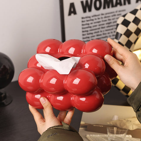 Bubbly Twist Ceramic Tissue Box