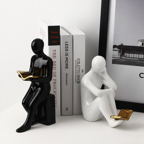 The Pages of Possibility Table Showpiece & Bookend - Black & White (Set of 2)