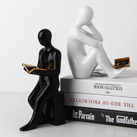 The Pages of Possibility Table Showpiece & Bookend - Black & White (Set of 2)