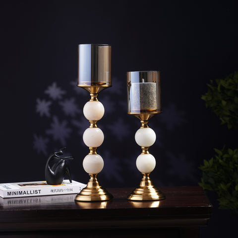 The Spheres of Success - Golden Metal Candle Holder