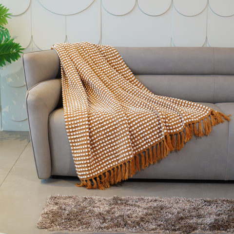 The Cozy Cocoon Woollen Throw - Mustard