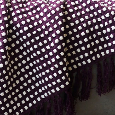 The Cozy Cocoon Woollen Throw - Purple