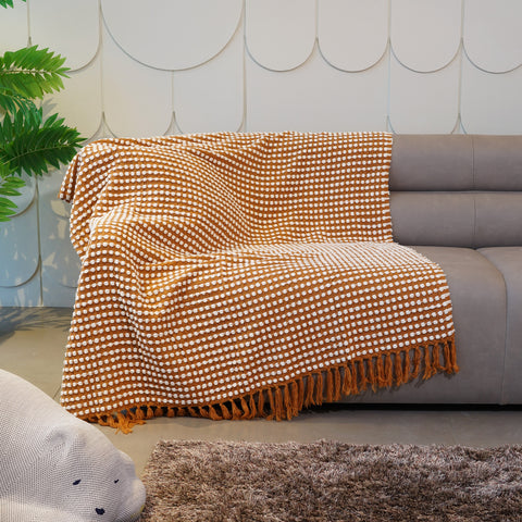 The Cozy Cocoon Woollen Throw - Mustard