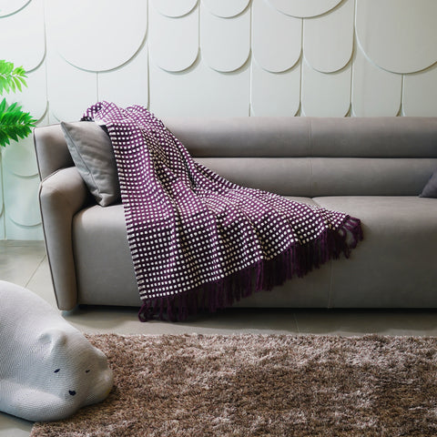 The Cozy Cocoon Woollen Throw - Purple