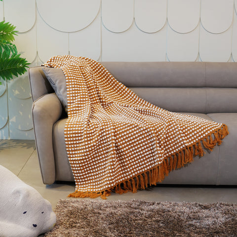 The Cozy Cocoon Woollen Throw - Mustard