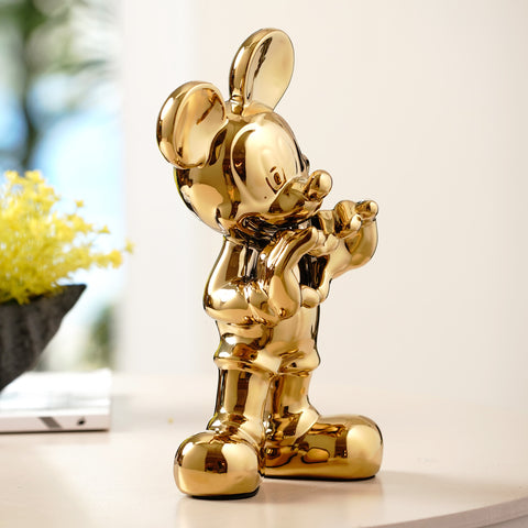 Glimpses of Innocence : Ceramic Mickey Mouse Table Showpiece - Gold