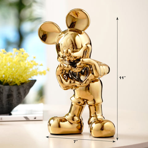 Glimpses of Innocence : Ceramic Mickey Mouse Table Showpiece - Gold