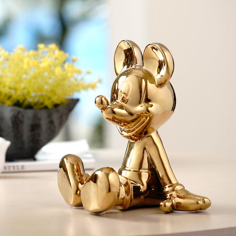 Showpiece Glimpses of Innocence : Ceramic Mickey Mouse Table Showpiece - Gold