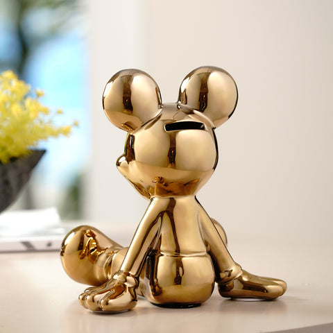 Glimpses of Innocence : Ceramic Mickey Mouse Table Showpiece - Gold