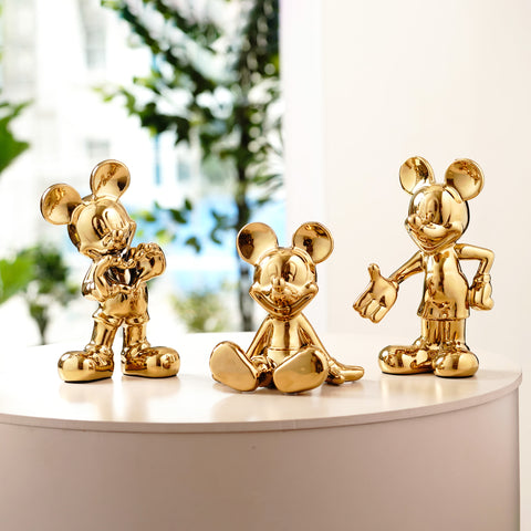 Showpiece Glimpses of Innocence : Ceramic Mickey Mouse Table Showpiece - Gold