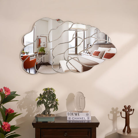 Cloud Nine Silver Finish Premium Wall Mirror ~ 3.9 ft x 2.2 ft