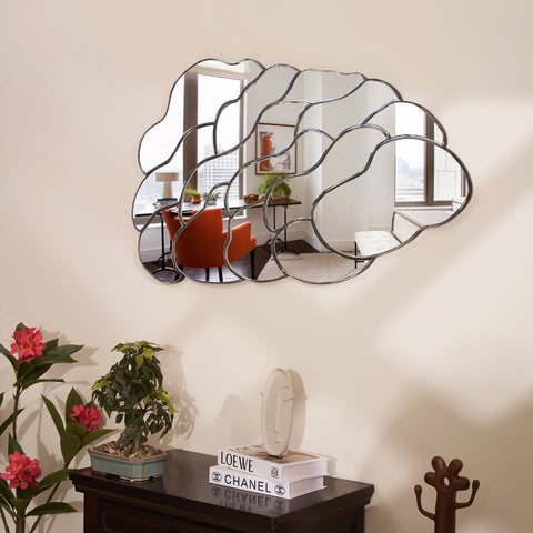 Cloud Nine Silver Finish Premium Wall Mirror ~ 3.9 ft x 2.2 ft