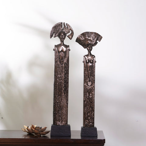 Sacred Keepers : Metal Human Table Showpieces (Set of 2)