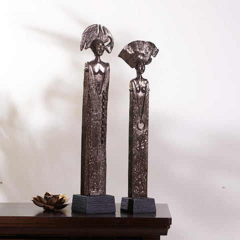 Sacred Keepers : Metal Human Table Showpieces (Set of 2)