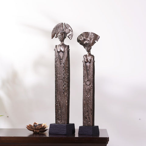 Sacred Keepers : Metal Human Table Showpieces (Set of 2)