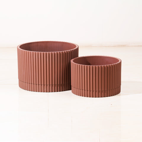 Red Clay Radiance: Brick Red Plant Pot