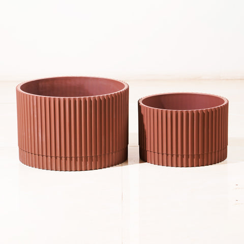 Red Clay Radiance: Brick Red Plant Pot