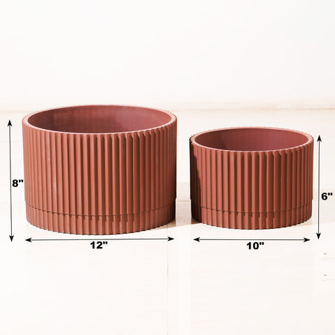 Red Clay Radiance: Brick Red Plant Pot