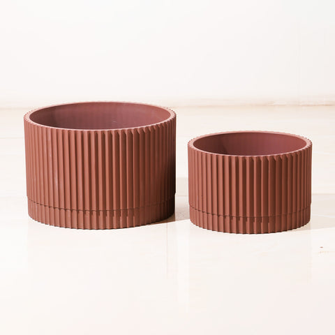 Red Clay Radiance: Brick Red Plant Pot