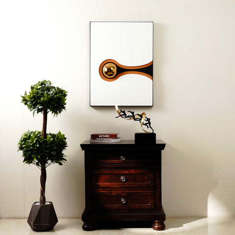 Chromatic Harmonies - Orange, Black & Gold Modern Abstract Wall Art