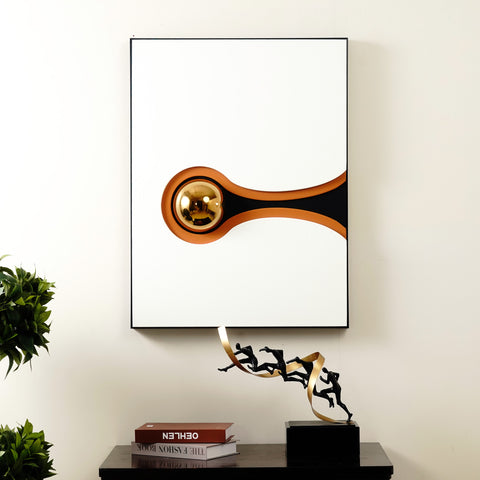 Chromatic Harmonies - Orange, Black & Gold Modern Abstract Wall Art