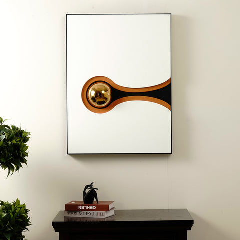 Chromatic Harmonies - Orange, Black & Gold Modern Abstract Wall Art