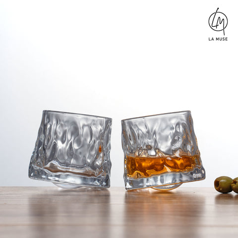 Rotating Rhyna - Tumbler Whiskey Glasses Set (160 ml)