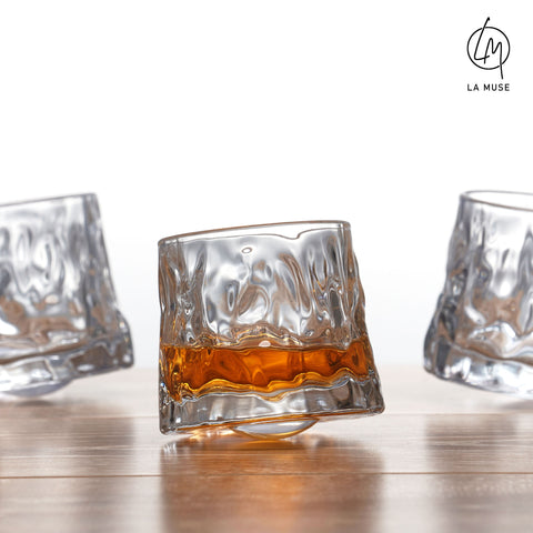 Rotating Rhyna - Tumbler Whiskey Glasses Set (160 ml)