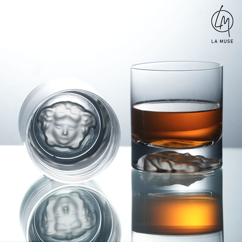 The Virgin Goddess - Medusa Inspired Tumbler Whiskey Glasses Set of 2 (380 ml)