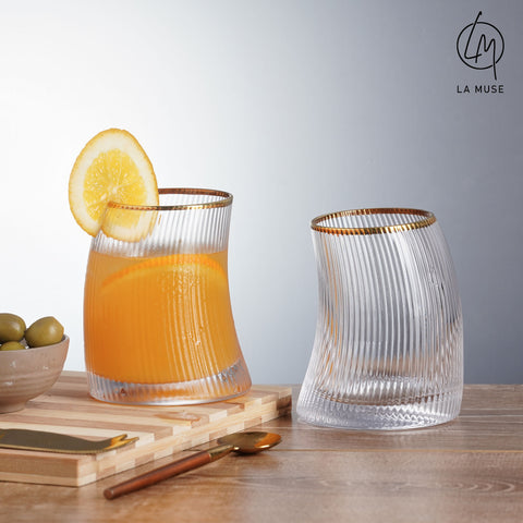 Fluid Finesse Tumbler Glasses Set (330 ml)