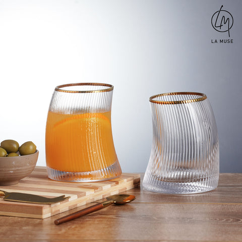 Fluid Finesse Tumbler Glasses Set (330 ml)