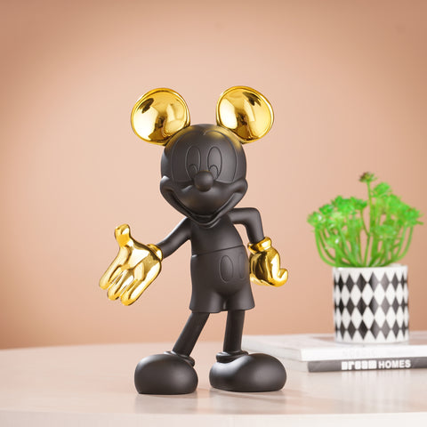 Glimpses of Innocence : Resin Mickey & Minnie Mouse Table Showpiece - Black & Gold