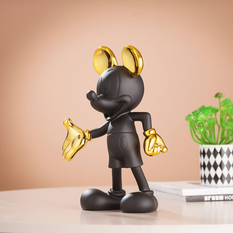 Glimpses of Innocence : Resin Mickey & Minnie Mouse Table Showpiece - Black & Gold