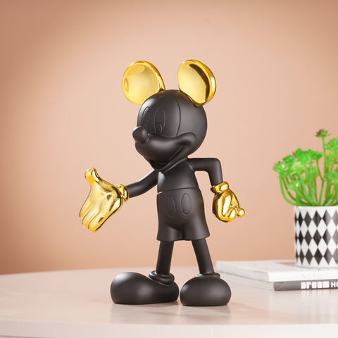 Glimpses of Innocence : Resin Mickey & Minnie Mouse Table Showpiece - Black & Gold