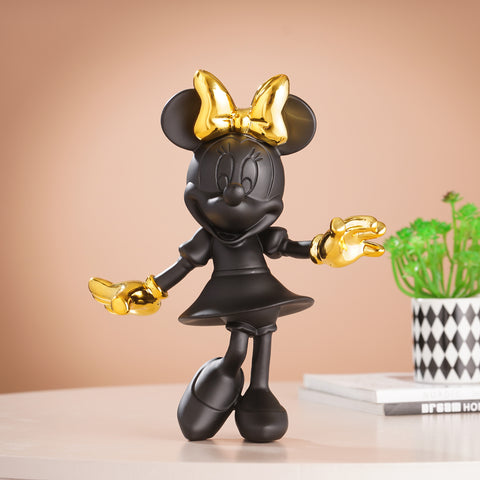 Glimpses of Innocence : Resin Mickey & Minnie Mouse Table Showpiece - Black & Gold