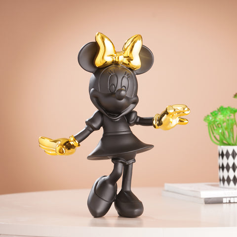 Glimpses of Innocence : Resin Mickey & Minnie Mouse Table Showpiece - Black & Gold