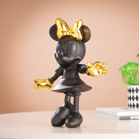 Glimpses of Innocence : Resin Mickey & Minnie Mouse Table Showpiece - Black & Gold