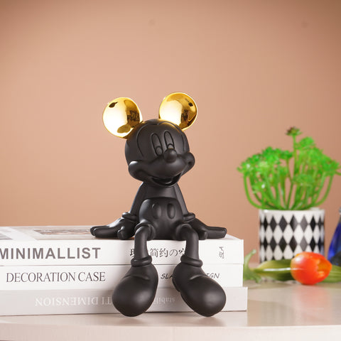 Glimpses of Innocence : Resin Mickey & Minnie Mouse Table Showpiece - Black & Gold