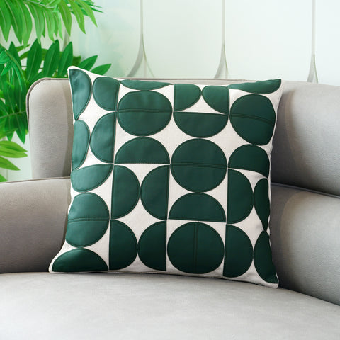 Retro Revival - Leather & Cotton Cushion Cover