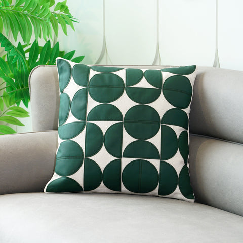 Retro Revival - Leather & Cotton Cushion Cover