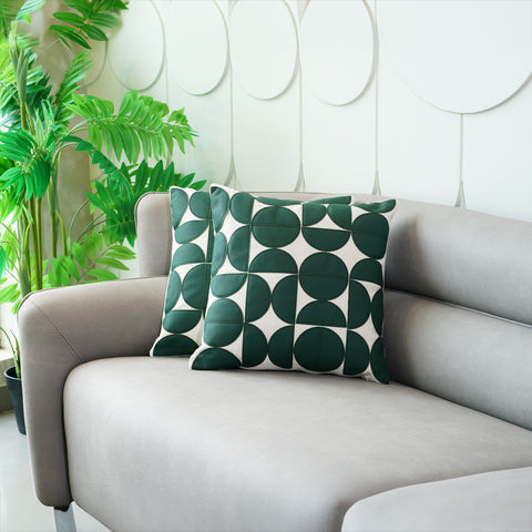 Retro Revival - Leather & Cotton Cushion Cover