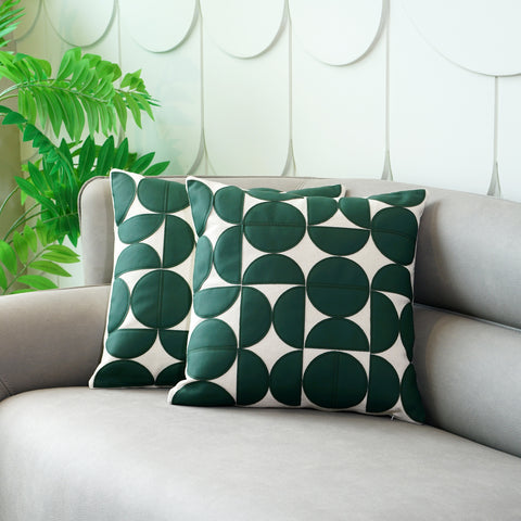 Retro Revival - Leather & Cotton Cushion Cover