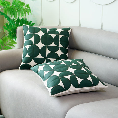 Retro Revival - Leather & Cotton Cushion Cover