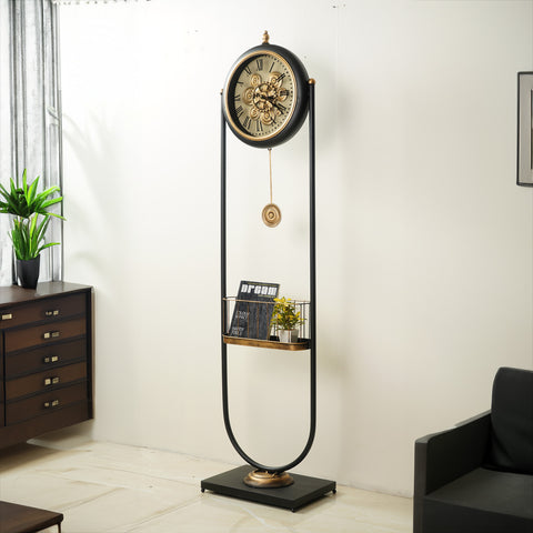 The Roman Chronograph - Moving Gears Designer Floor Clock - 6 Feet Tall