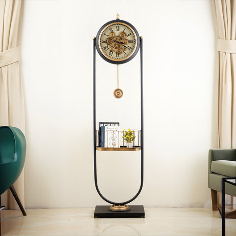 The Roman Chronograph - Moving Gears Designer Floor Clock - 6 Feet Tall