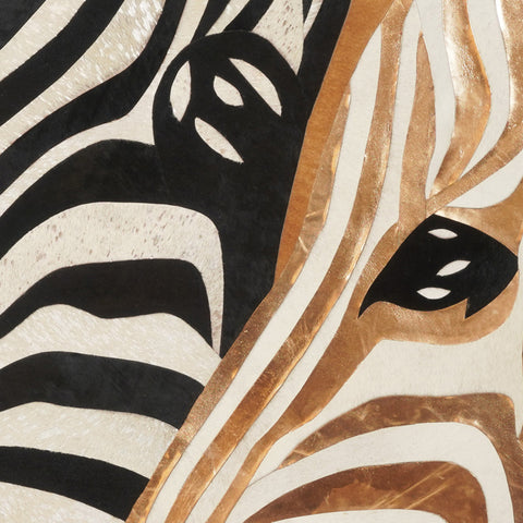 Wildly Connected - Zebra Inspired Bovine Leather Wall Art (4.2 ft x 3 ft)