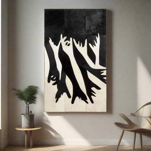 Reaching Beyond - Bovine Leather Wall Art (5 ft x 3 ft)