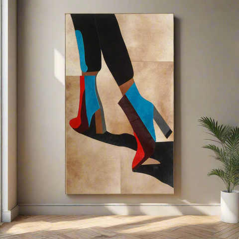 The Femme Stride - Bovine Leather Wall Art ( 5 ft x 3 ft)