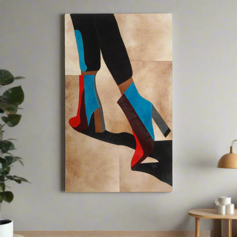 The Femme Stride - Bovine Leather Wall Art ( 5 ft x 3 ft)