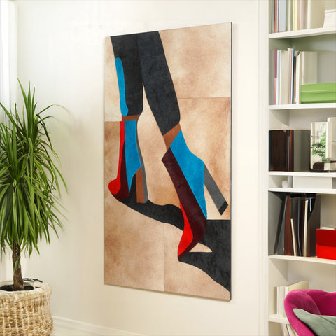 The Femme Stride - Bovine Leather Wall Art ( 5 ft x 3 ft)